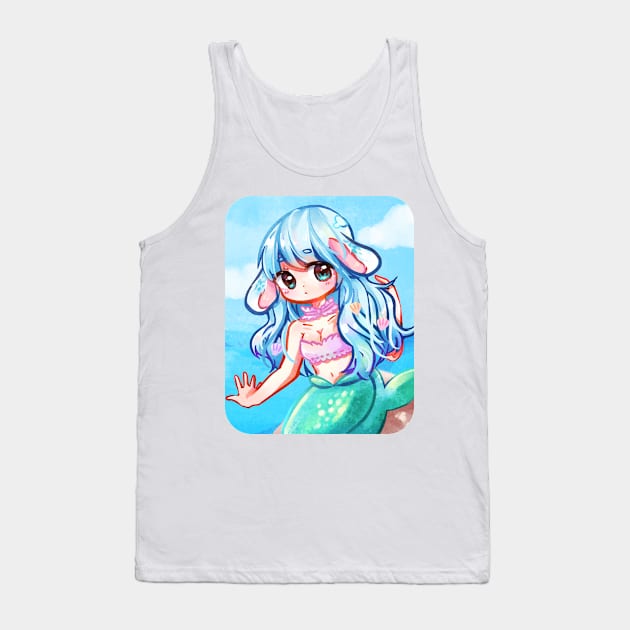 bunny mermaid ocean sea kawaii anime girl Tank Top by mushopea